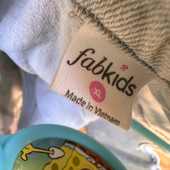 Fabkids Light Blue Denim Jean Vest Girls XL 100% Cotton Sleeveless Button-Front - Picture 2 of 8